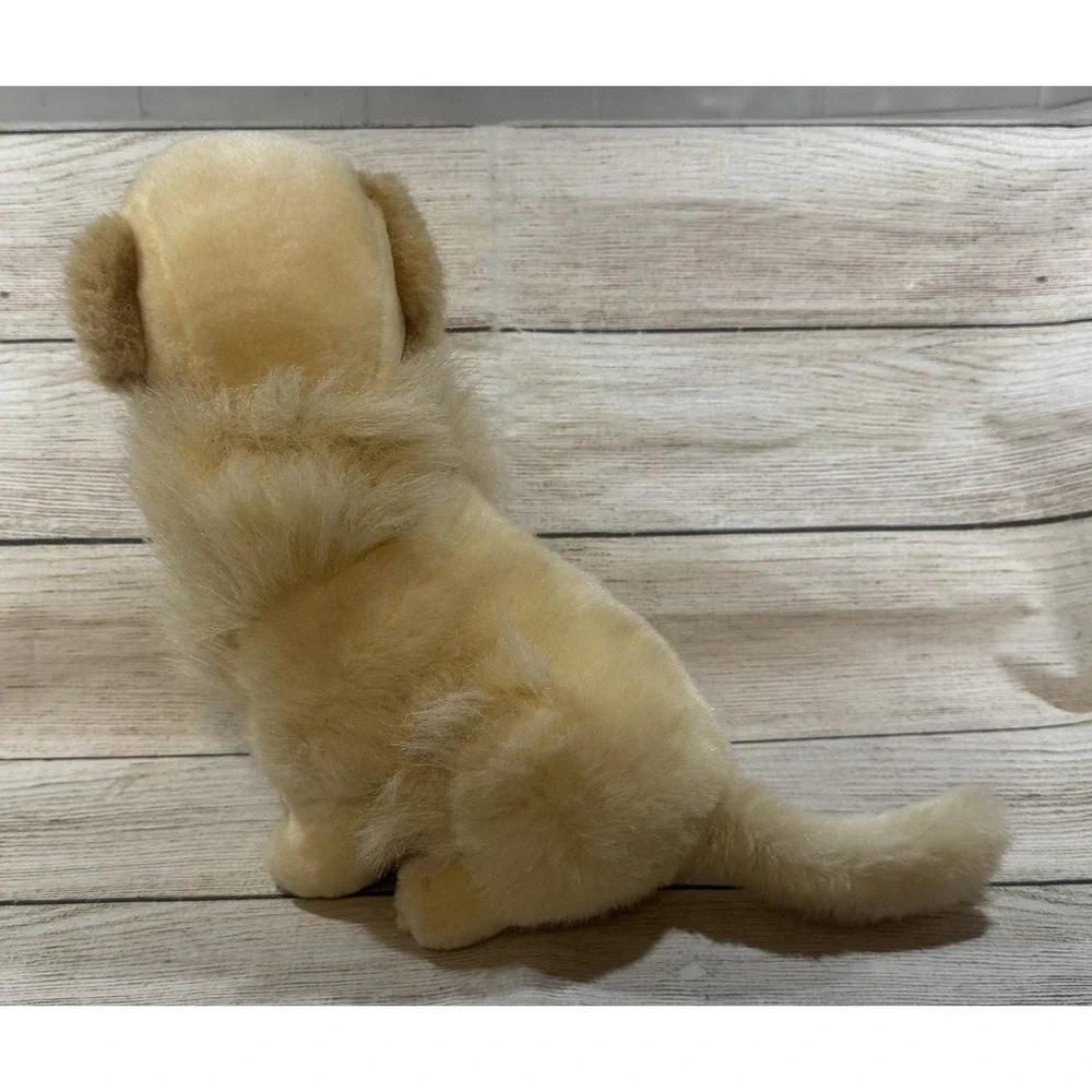 Sitting Tan Yellow Plush Golden Retriever Barking Dog 10.5
